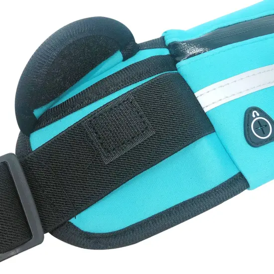 Wrapables Adjustable Neoprene Running Belt, Waterproof Fanny Pack, Workout Pouch for Running Jogging Hiking Blue {4}