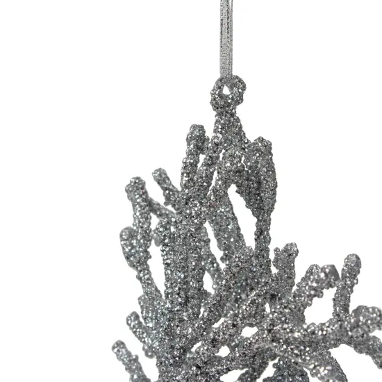 Northlight Glitter Snowflake Christmas Ornament - 7.5" - Silver {4}