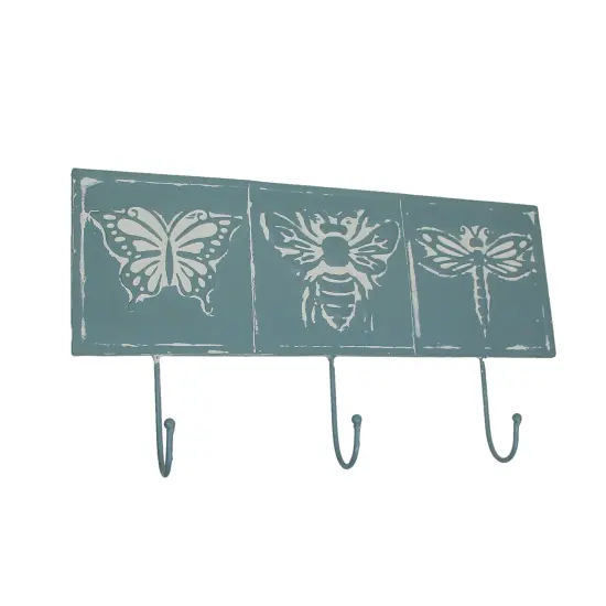 Blue Metal Vintage Bug Wall Hook Decorative Hanging Coat Towel Rack Home Decor {1}