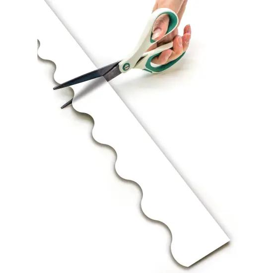 White Scalloped Rolled Border Trim, 50 Feet Per Roll, Pack of 3 {3}