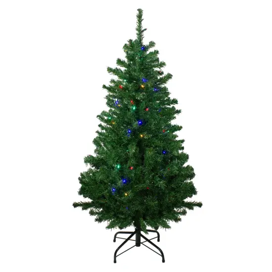 Northlight Pre-Lit Medium Mixed Classic Pine Artificial Christmas Tree - 4' - Multi LED Lights Green {3}