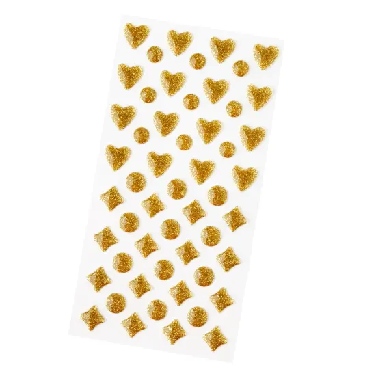American Crafts A Perfect Match Enamel Dots 106/Pkg-Gold Glitter {4}