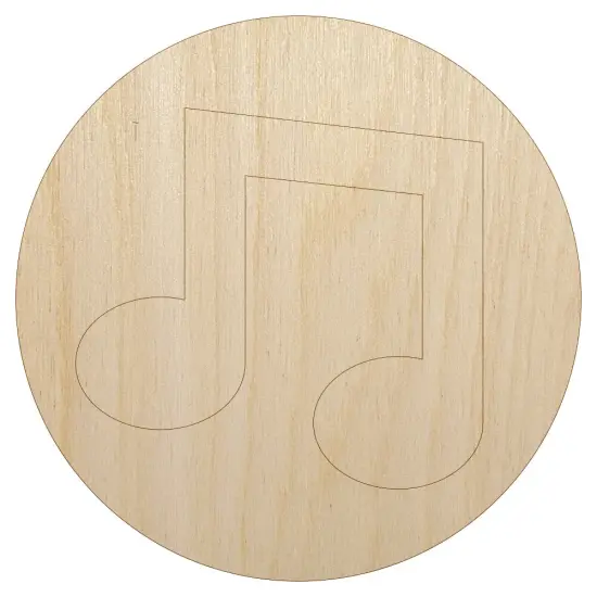 Eighth Notes Music in Circle Unfinished Wood Shape Piece Cutout for DIY Craft Projects {7}