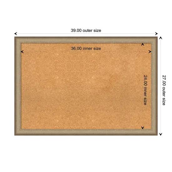 Elegant Brushed Narrow Framed Corkboard, Natural Cork Elegant Bronze {3}