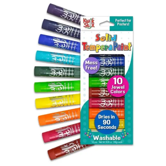 Kwik Stix Solid Tempera Paint Sticks 10/Pkg-Jewel Tone {2}