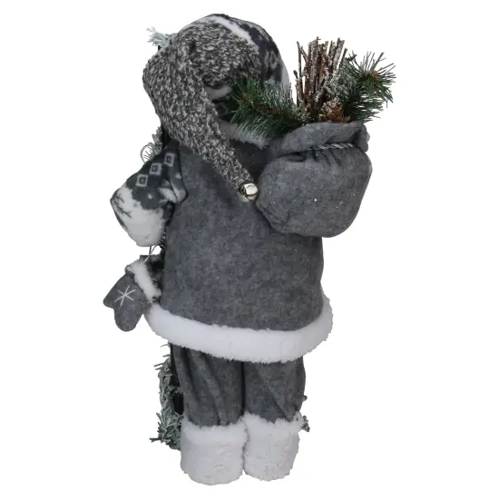 Northlight 16" Gray and White Country Santa Claus Christmas Figure {6}