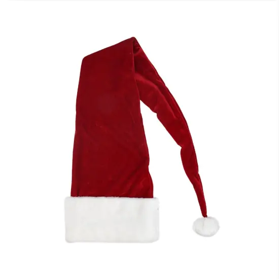 Northlight Unisex Adult Christmas Long Santa Hat - One Size- Red and White {3}