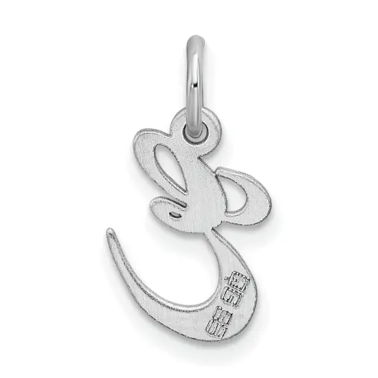 Sterling Silver Small Script Initial Letter E Charm Jewerly 16mm x 10mm {4}