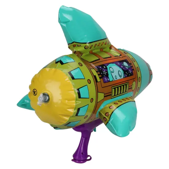 SwimWays 20" Teal, Orange and Purple Inflatable Spaceship Water Blaster {3}