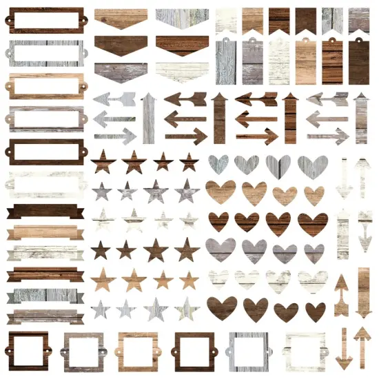 Color Vibe Chipboard Bits & Pieces 120/Pkg-Woods {2}
