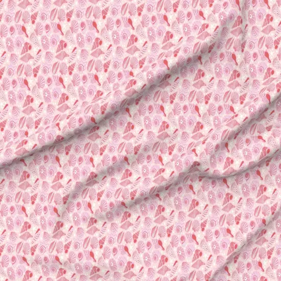Various Fabrics by the Yard or Fat Quarter Coastal Shells Blush Pink Beach Summer Nautical Maritime Medium Scale Custom Printed Fabric by Spoonflower {6}