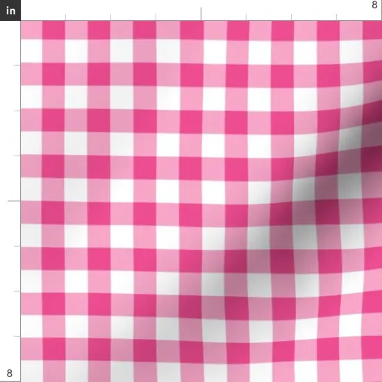 Various Fabrics by the Yard or Fat Quarter Fushia Gingham Pink Plaid Classic Cottagecore Custom Printed Fabric by Spoonflower {4}