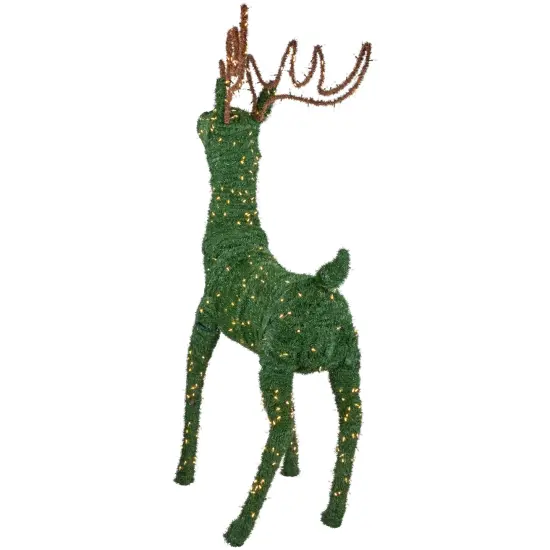 Northlight Lighted Commercial Standing Topiary Reindeer Outdoor Christmas Decoration - 6.5' - Warm White LED Lights Green {6}