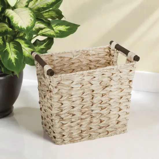 mDesign Woven Plastic Trash Can Wastebasket, Garbage Container Bin {2}