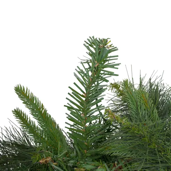 Northlight Pre-Lit Battery Operated Ashcroft Cashmere Pine Christmas Garland - 6' x 14"- Warm White LED Lights Green {4}