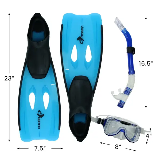 Pool Central 23" Blue Kona Adult Pro Silicone Swimming Pool Scuba or Snorkeling Set - Large {4}