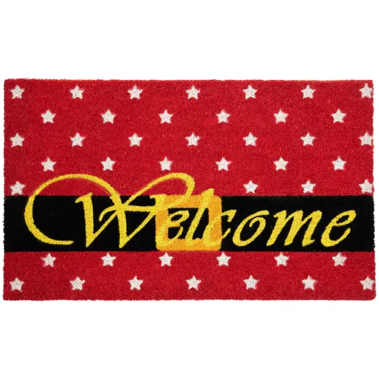 Northlight Red and Black Santa Suit Buckle "Welcome" Coir Christmas Outdoor Doormat 18" x 30" {1}