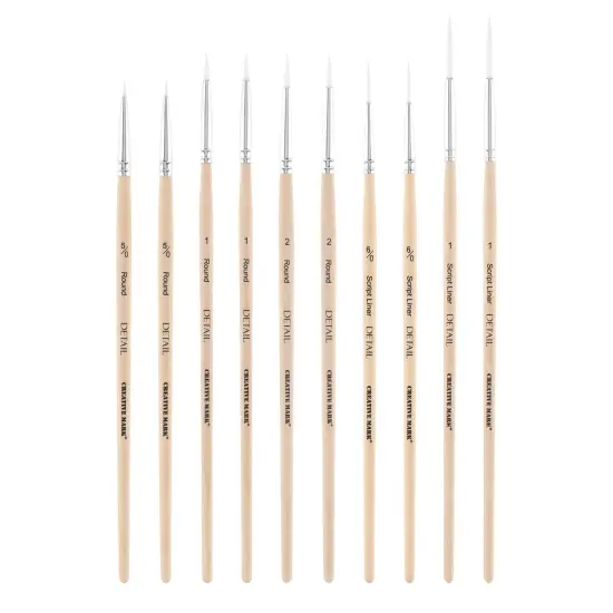 Creative Mark Disposable Detail Brushes - 100 Pack - Disposable Detail Brushes for One-Time Use Painting, Commissions, Miniatures, Crafts {4}