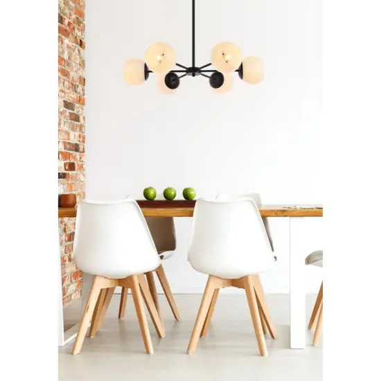 Briggs 30 inch pendant in black with white shade {2}