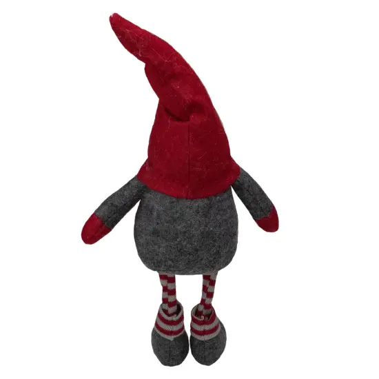 Northlight Sitting Striped Gnome Christmas Figure - 22" - Red and Gray {6}
