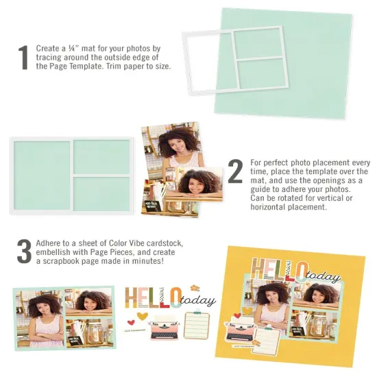 Simple Stories Simple Pages Page Template-(1) 2-3"X4" & 1-4"X6" {4}