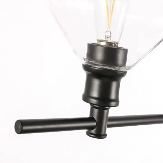 Gene 5 light Black and Clear glass Wall sconce {6}