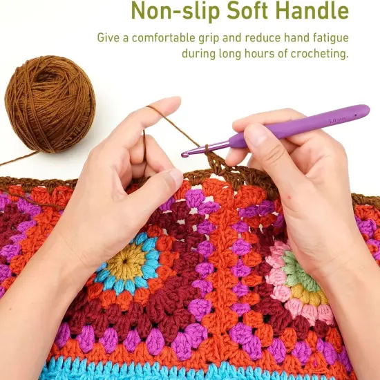 5Mm Crochet Hook, Supers Smooth 5 Mm Ergonomic Crochet Hooks for Beginner, Comfort for Arthritic, 1 Pack {6}