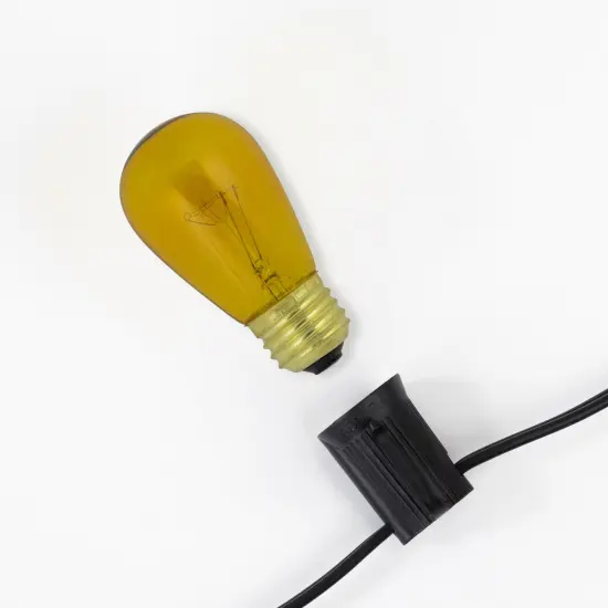 Northlight Incandescent S14 Transparent Edison Style Christmas Replacement Bulbs - Yellow - Pack of 25 {6}