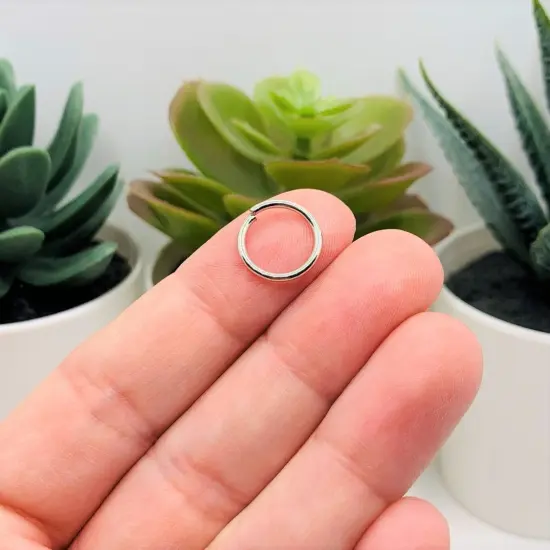 100, 500 or 1,000 Pieces: 12 mm Rhodium Silver Plated Open Jump Rings, 17g {3}