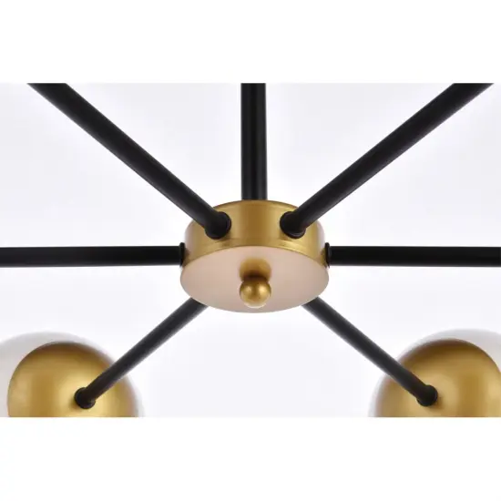 Briggs 30 inch pendant in black and brass with white shade {4}