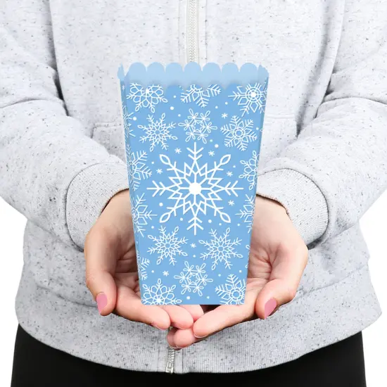Big Dot of Happiness Blue Snowflakes - Winter Holiday Party Favor Popcorn Treat Boxes - Set of 12 {6}