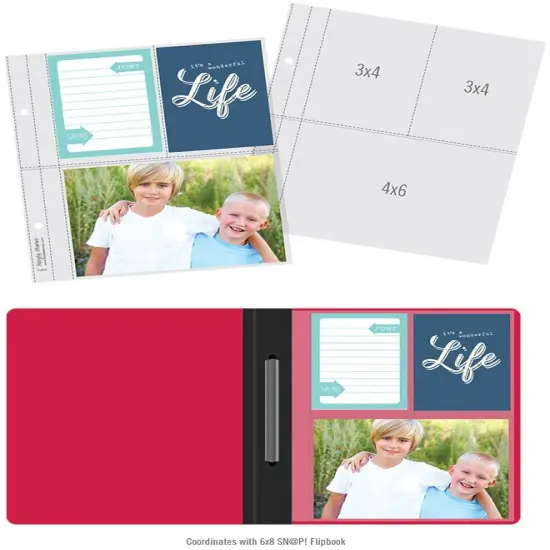 Simple Stories Sn@p! Pocket Pages For 6"X8" Flipbooks 10/Pkg-(1) 4"X6" & (2) 3"X4" Pockets {3}