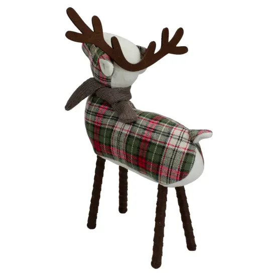 Northlight Standing Plaid Reindeer Christmas Decoration - 13.5" - Red, Green and Brown {6}