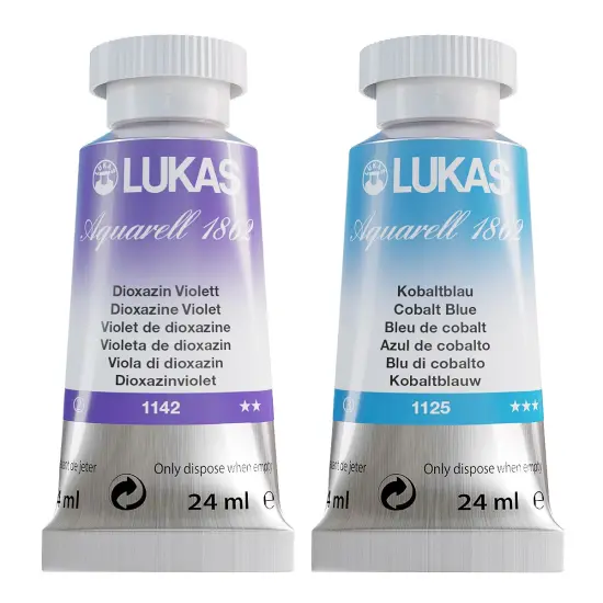 LUKAS 1862 Aquarell Artists' Watercolor Tubes, 24ml - Vibrant Professional Grade Watercolor Paint - Easy-to-Wet, Intense Color, Long-lasting - Ideal for Professional Watercolorists {2}