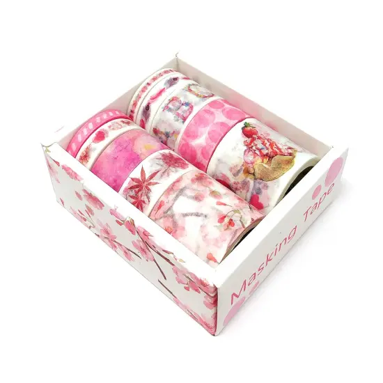 Wrapables Decorative Washi Tape Box Set (10 Rolls) Happy Pink {2}