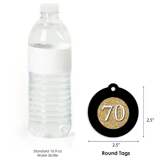 Big Dot of Happiness Adult 70th Birthday - Gold - Birthday Party Favor Gift Tags (Set of 20) {4}