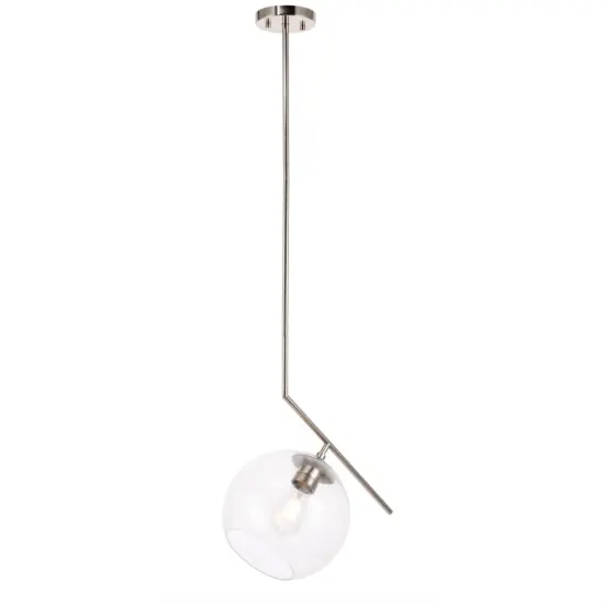 Ryland 1 light Chromeand Clear glass pendant {3}