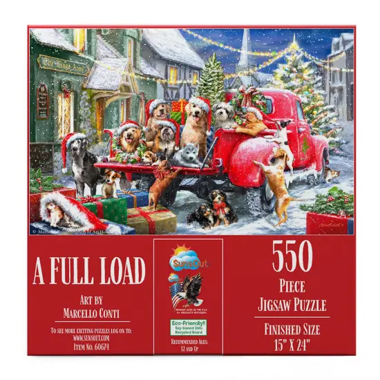 Sunsout A Full Load 550 pc Christmas Jigsaw Puzzle 60674 {4}