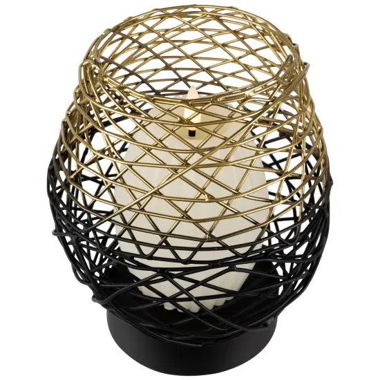 Northlight Small Woven Ombre Iron Votive Candle Holder - 6.25" - Black and Gold {5}