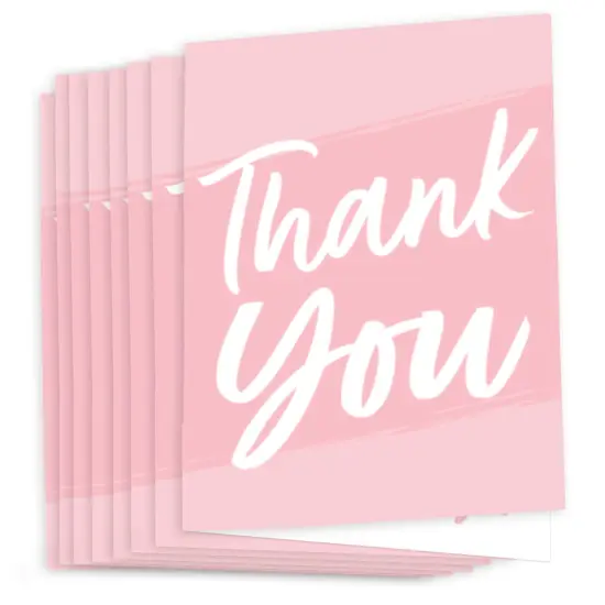 Big Dot of Happiness Pink Elegantly Simple - Guest Party Favors Thank You Cards (8 count) {3}