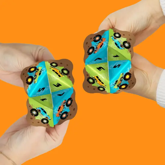 Big Dot of Happiness Smash and Crash - Monster Truck - Boy Birthday Party Cootie Catcher Game - Jokes and Dares Fortune Tellers - Set of 12 {3}