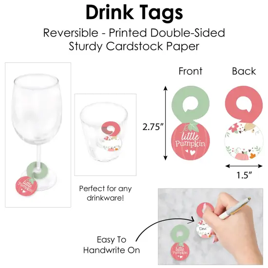 Big Dot of Happiness Girl Little Pumpkin - Fall Birthday or Baby Shower Paper Charger and Table Decorations - Chargerific Kit - Place Setting for 8 {7}