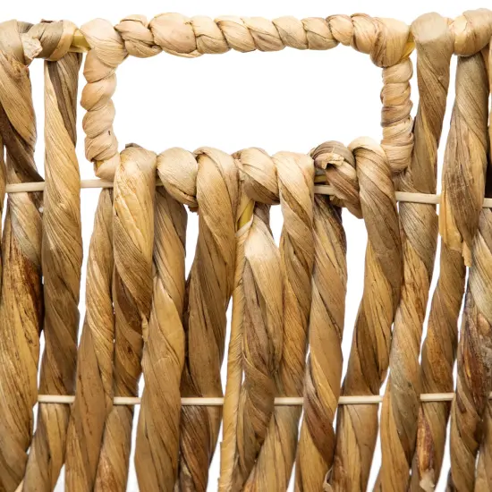 Northlight Set of 3 Brown Water Hyacinth Woven Storage Baskets With Built-in Handles 15.75" {6}