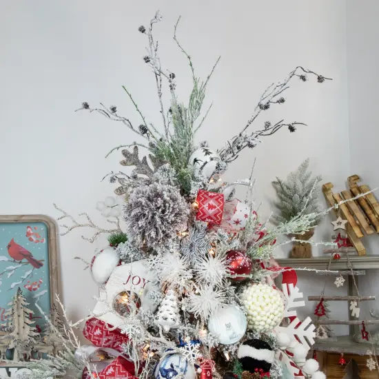Northlight 30" Glittered White Artificial Twig Christmas Spray {3}