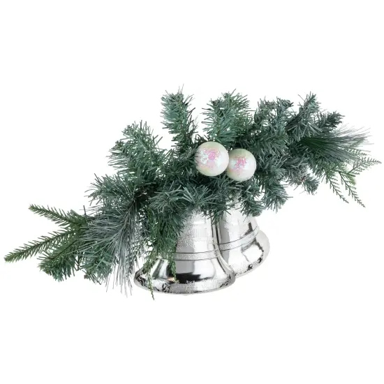 Northlight 18" Decorated Pine Artificial Christmas Swag with Silver Bells Green {3}