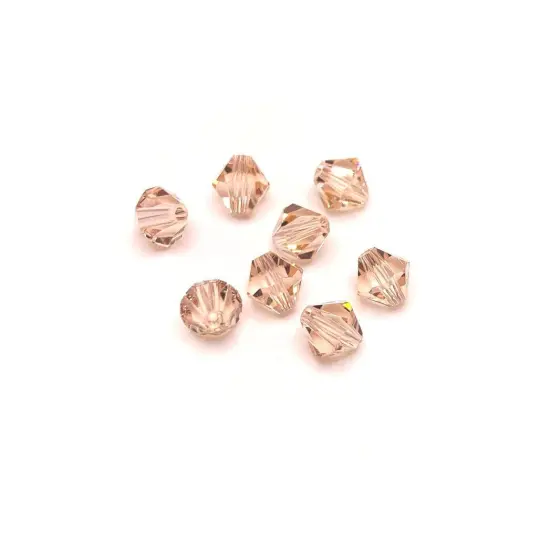 4, 20 or 50 Pieces: 6 mm Bicone Light Pink Imitation Crystal October Birthstone Beads {1}