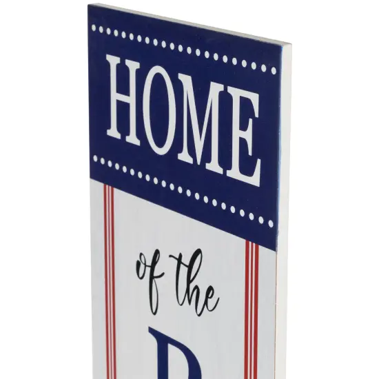 Northlight Patriotic "Home of the Brave" Wooden Porch Board Sign Decoration - 36" White {7}