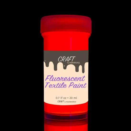 8 Colors Craft Textile & Fabric UV Paint - Fabric Neon Black Light Paints - Fluorescent Clothing Colors &ndash; Vibrant Glowing Paints - 8 x 20 ml / 0.7 fl oz {6}