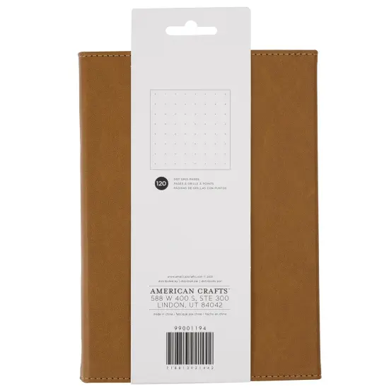 AC Point Planner Snap Leatherette Planner 6"X8"-Brown - Dot Grid - 120 Sheets {3}
