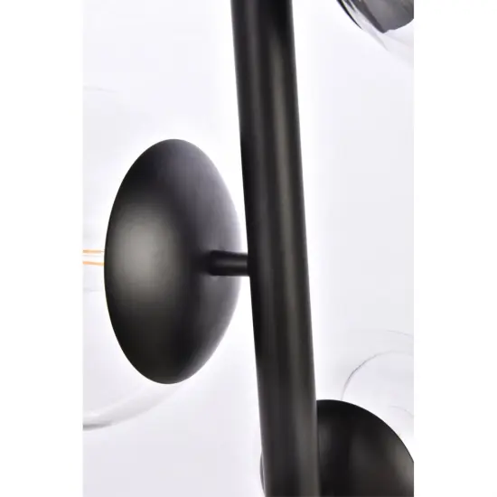 Wells 18 inch pendant in black with clear shade {5}